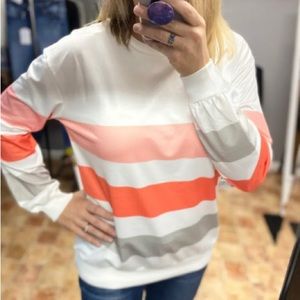 BOUTIQUE Stripe Pullover Sweatshirt NEW!